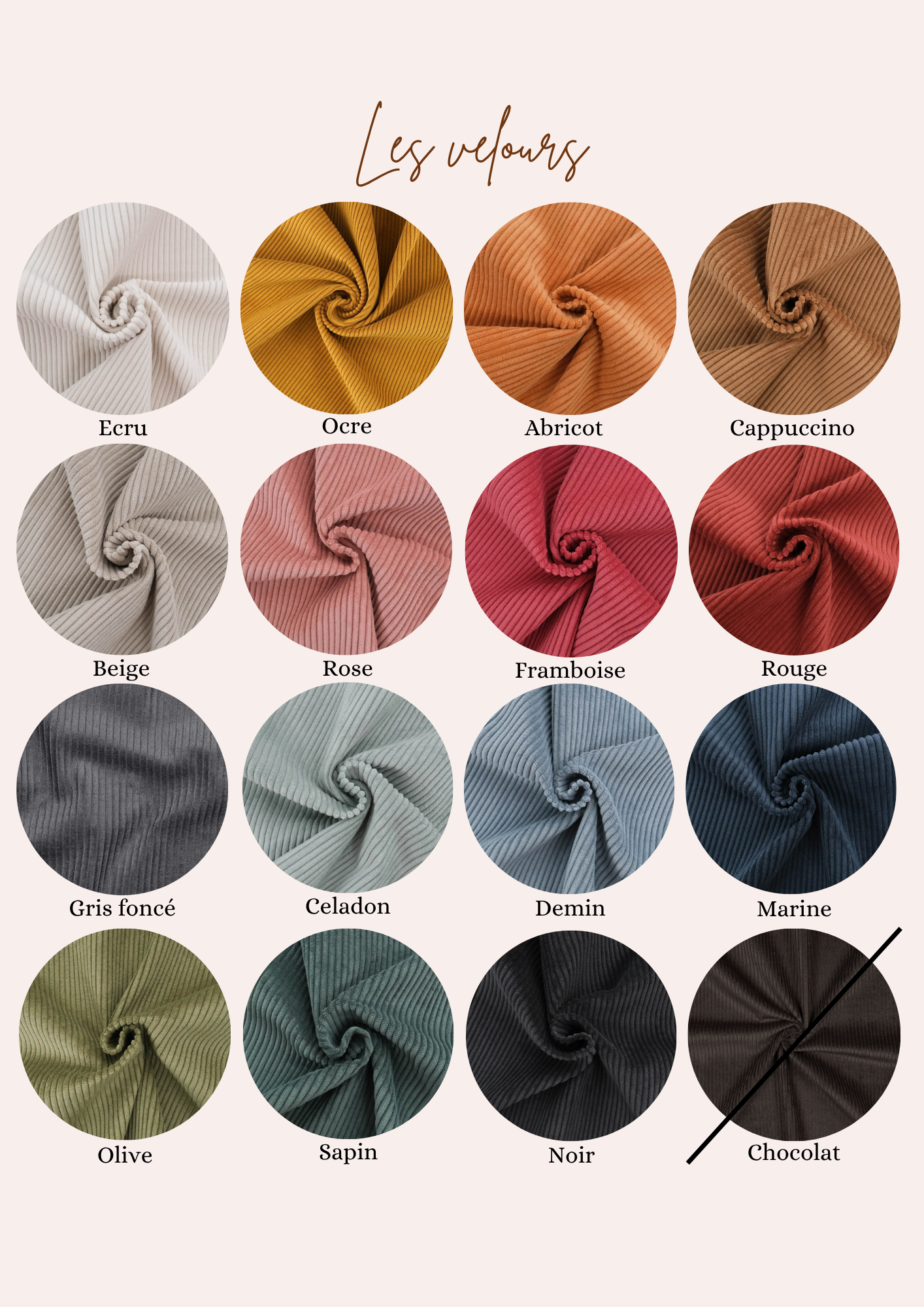 Sacs demi-lune - velours uni